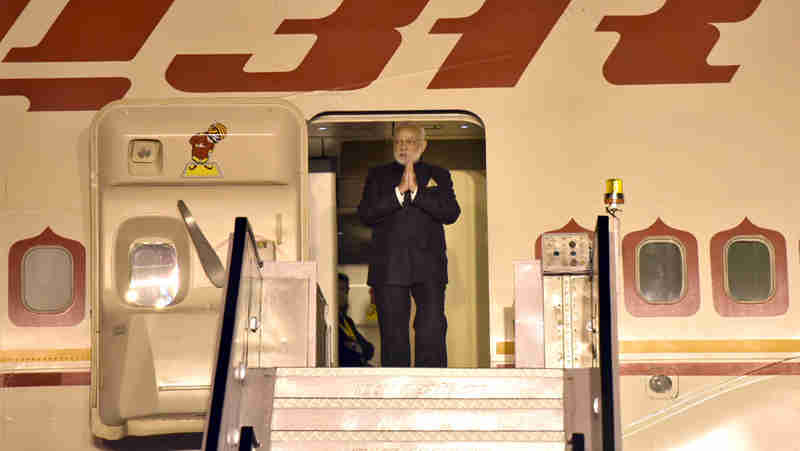 Narendra Modi arrives at New Delhi, after his 3-day visit to Manila, Philippines, on November 14, 2017. file photo