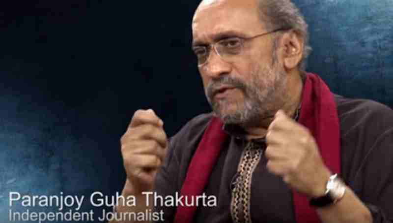 Paranjoy Guha Thakurta. Screen grab.