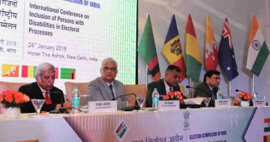 The Chief Election Commissioner, Shri O.P. Rawat along with the Election Commissioners, Shri Sunil Arora and Shri Ashok Lavasa at the inaugural session of the International Conference on ‘Inclusion of Persons with Disabilities in Electoral Process’, in New Delhi on January 24, 2018