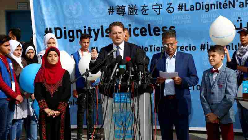 Pierre Krähenbühl, the Commissioner-General of UNRWA, speaks at the launch of the fundraising campaign. UNRWA Photo by Khalil Adwan