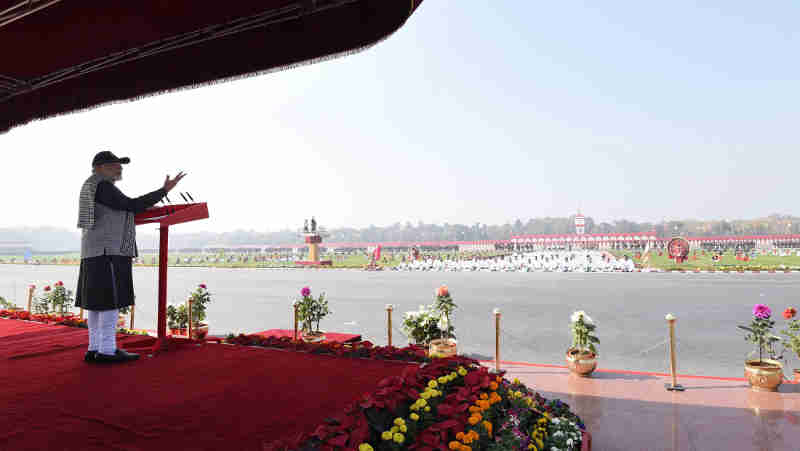 The Prime Minister, Shri Narendra Modi addressing the NCC Cadets, at the NCC Rally, in New Delhi on January 28, 2018.