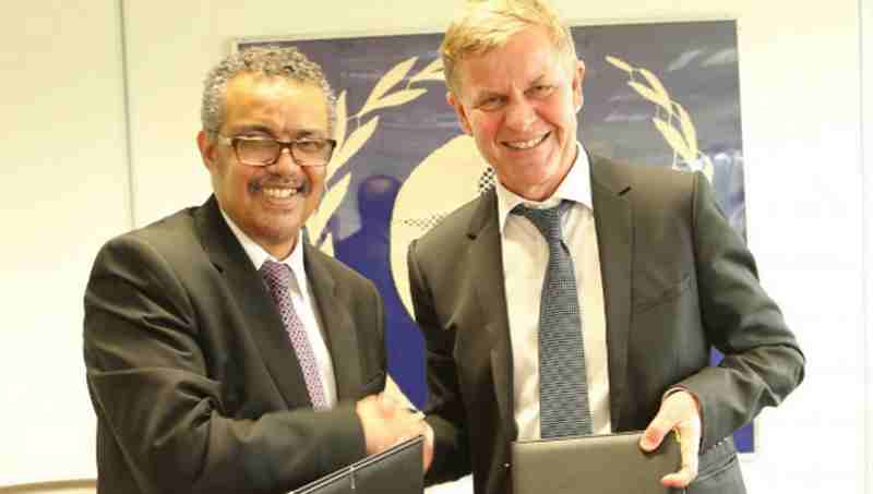 Dr. Tedros Adhanom Ghebreyesus, Director-General of WHO and Mr. Erik Solheim, head of UN Environment. Photo: UNEP