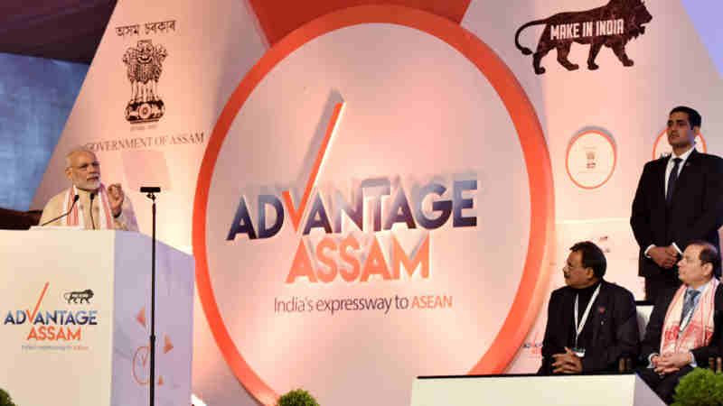 Narendra Modi addressing at the inaugural session of the Advantage Assam- Global Investors Summit 2018, in Guwahati, Assam on February 03, 2018