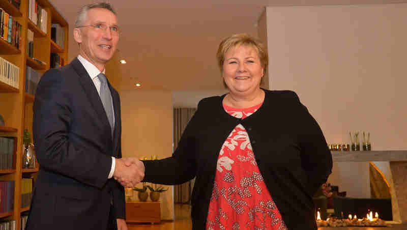 NATO Secretary General Jens Stoltenberg meets with the Prime Minister of Norway, Erna Solberg (file photo). Courtesy: NATO