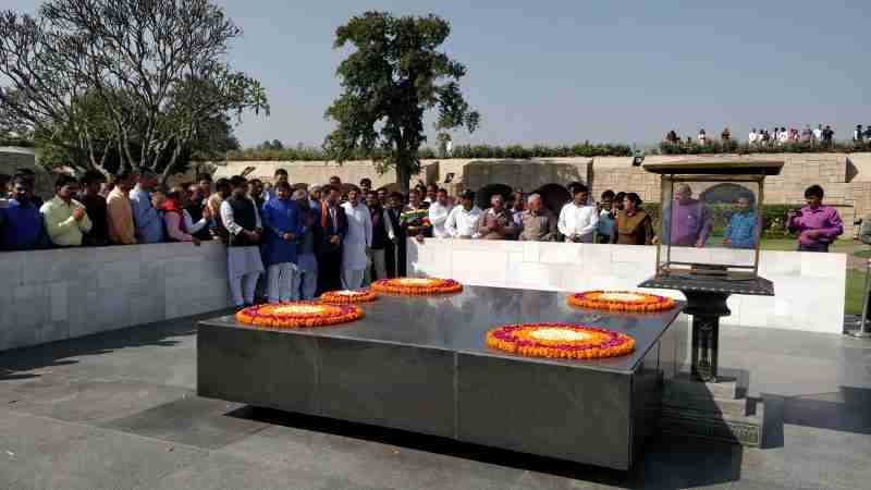 The Delhi unit of Bharatiya Janata Party (BJP) held a prayer meeting on February 26, 2018 at Rajghat to get Delhi chief minister Arvind Kejriwal blessed with some wisdom. Photo: BJP