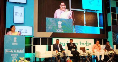 The Union Minister for External Affairs, Smt. Sushma Swaraj addressing at the launch of ‘Study in India’ Portal, in New Delhi on April 18, 2018.