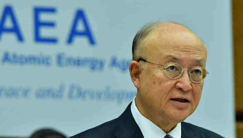 IAEA Director General Yukiya Amano delivers his introductory statement to the 1485th Board of Governors Meeting. Photo: Dean Calma / IAEA