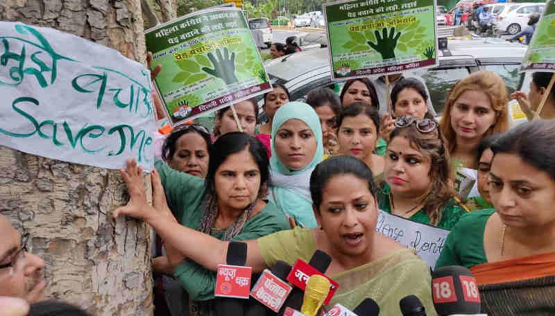 Mahila Congress Holds Save the Tree Campaign in Delhi