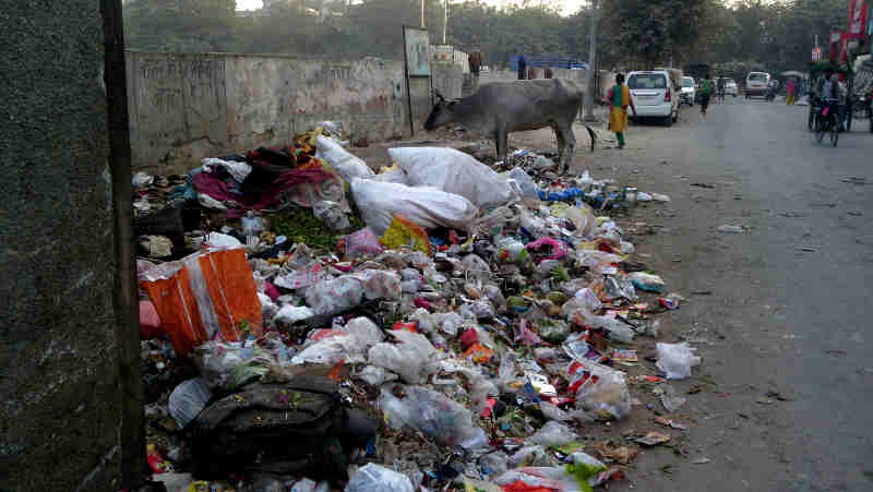 A dirty locality in Delhi. The city has become a stinking hell because of bureacratic and political corruption. Photo: Rakesh Raman / RMN News Service