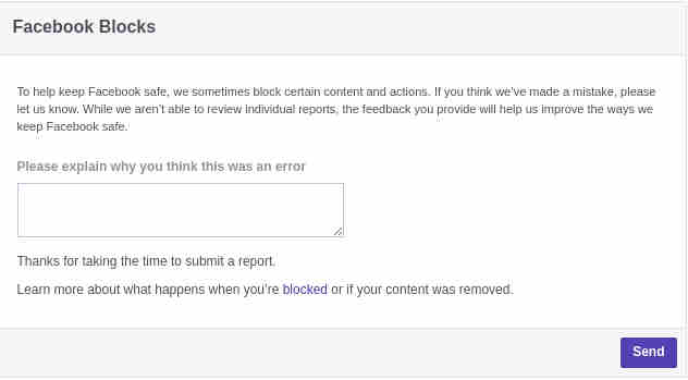 An example of Facebook's arbitrary restrictions on genuine users.