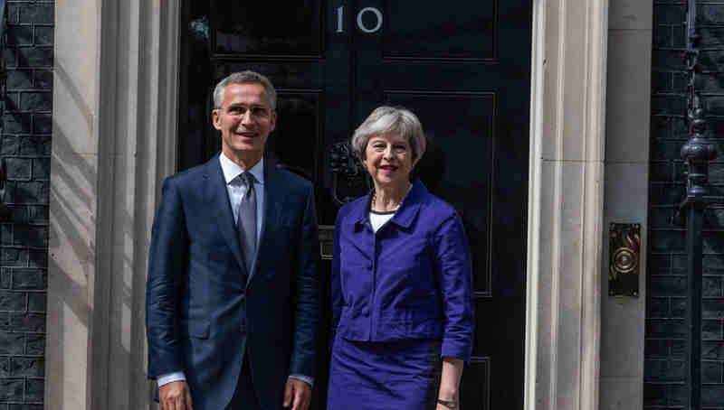 NATO Secretary General Jens Stoltenberg meets with the Prime Minister of the United Kingdom of Great Britain and Northern Ireland, Theresa May. Photo: NATO