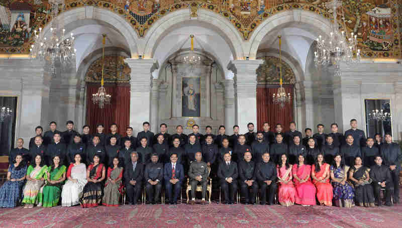 The President, Shri Ram Nath Kovind with the Assistant Secretaries (IAS Officers of 2016 Batch), at Rashtrapati Bhavan, in New Delhi on July 27, 2018.