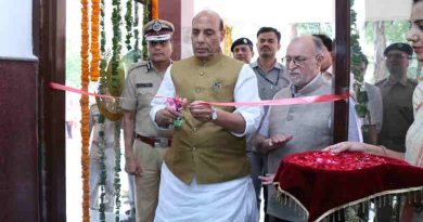 The Union Home Minister, Shri Rajnath Singh inaugurating the building of the Office of DCP South- West district, Police station Delhi Cantt. & Delhi Police Residential complex, in New Delhi on August 10, 2018. The Lieutenant Governor of Delhi, Shri Anil Baijal and the Delhi Police Commissioner, Shri Amulya Patnaik are also seen.