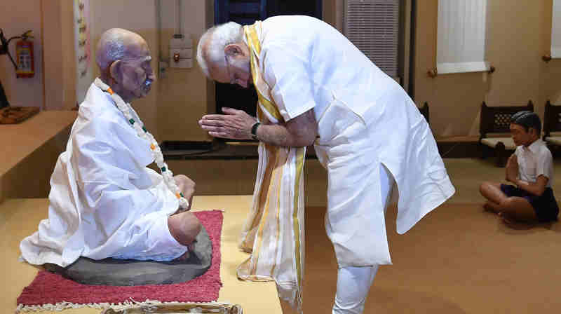 Narendra Modi visiting the Mahatma Gandhi Museum, in Rajkot, Gujarat on September 30, 2018