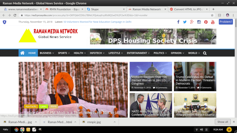 Screenshot of the Blocked News Site Raman Media Network