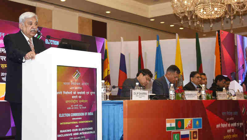 The Chief Election Commissioner, Sunil Arora, at the inauguration of the International Conference on “Making our Elections Inclusive and Accessible” organised by the Election Commission of India, in New Delhi on January 24, 2019. Photo: PIB