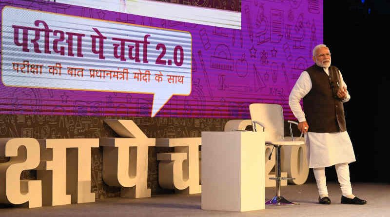 Narendra Modi interacting with school and college students, during the ‘Pariksha Par Charcha 2.0’, in New Delhi on January 29, 2019. Photo: PIB