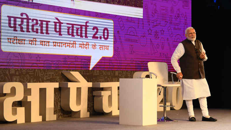 Narendra Modi interacting with school and college students, during the ‘Pariksha Par Charcha 2.0’, in New Delhi on January 29, 2019. Photo: PIB