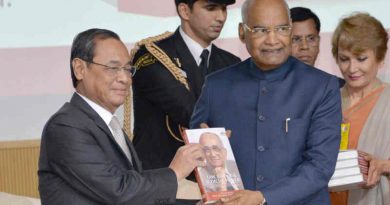 President, Ram Nath Kovind receiving the First Copy of the Festschrift titled “Law, Justice & Judicial Power - Justice P.N. Bhagwati’s Approach”, in New Delhi on February 08, 2019