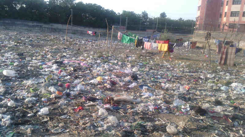 Used plastic bags in a stinking residential area in India’s capital New Delhi which is among the dirtiest and the most polluted cities of the world. Photo: Rakesh Raman / RMN News Service (Representational Image)