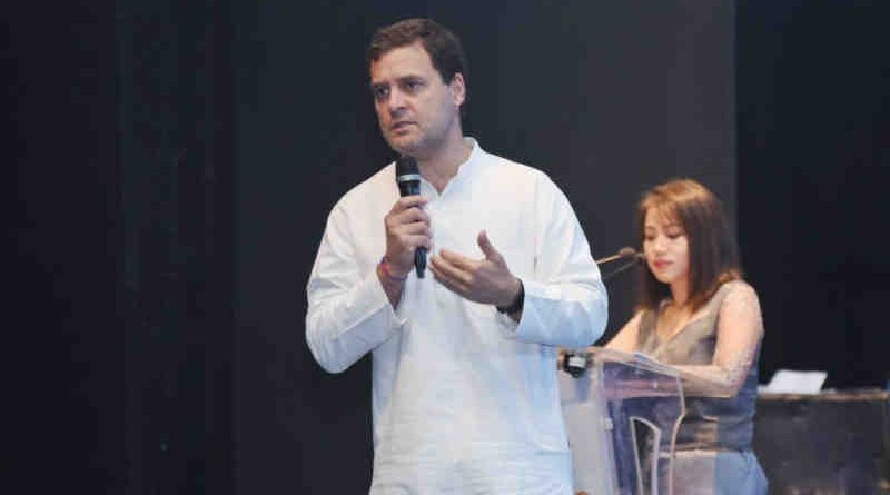 Rahul Gandhi holds an open dialogue with students in Manipur on March 20, 2019. Photo: Congress