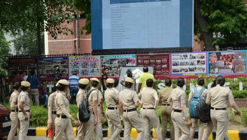 The Electronic Digital Display Board at the office of the Election Commission of India displaying the results of General Election-2019 for the public, at Nirvachan Sadan, in New Delhi on May 23, 2019. Photo: PIB