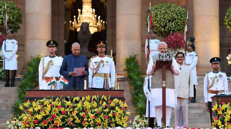 Narendra Modi takes Oath of Office and Secrecy at Rashtrapati Bhavan on May 30, 2019. (file photo) Photo: PIB