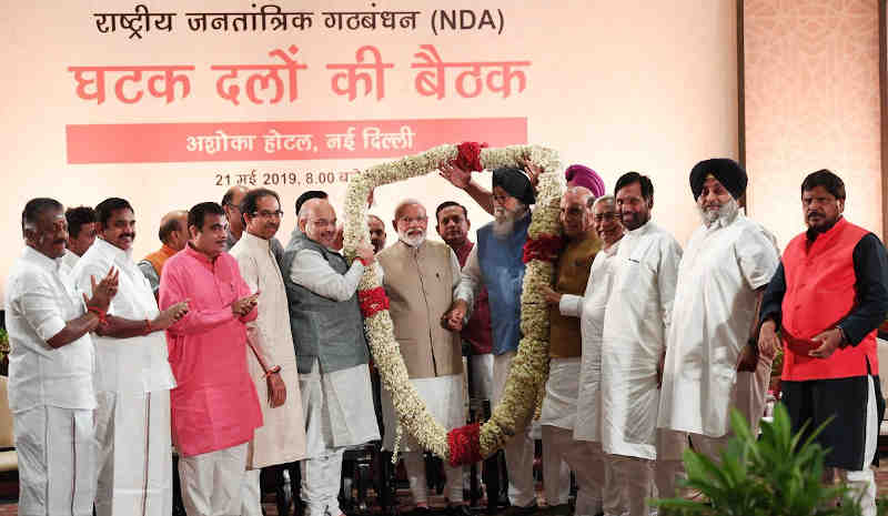 BJP-led National Democratic Alliance (NDA) parties meeting on Tuesday, May 21, at New Delhi. Photo: BJP