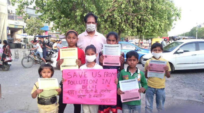 Children - who studied at the RMN Foundation free school - launched a pollution-control campaign in Delhi. Photo: RMN News Service