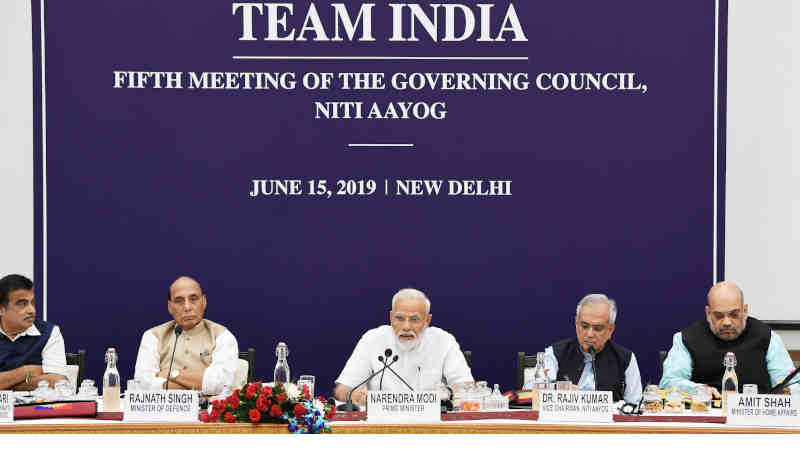 Narendra Modi chairing the fifth meeting of the Governing Council of NITI Aayog, in New Delhi on June 15, 2019. Photo: PIB