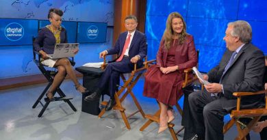 Melinda Gates, Co-Chair of The Bill & Melinda Gates Foundation (c), Jack Ma, Executive Chairman of Alibaba Group (l) and the UN Secretary-General António Guterres (r) discuss how digital cooperation and technology can contribute to achieving the Sustainable Development Goals. Photo: UN
