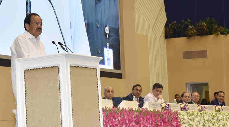 M. Venkaiah Naidu addressing the gathering at the Platinum Jubilee Celebrations of Institute of Chartered Accountants of India, in New Delhi on July 01, 2019. Photo: PIB