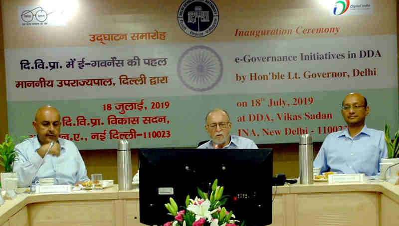 Lt. Governor (LG) of Delhi Anil Baijal – who is also the chairman of DDA – launched a number of e-governance initiative for DDA on July 18. Photo: DDA