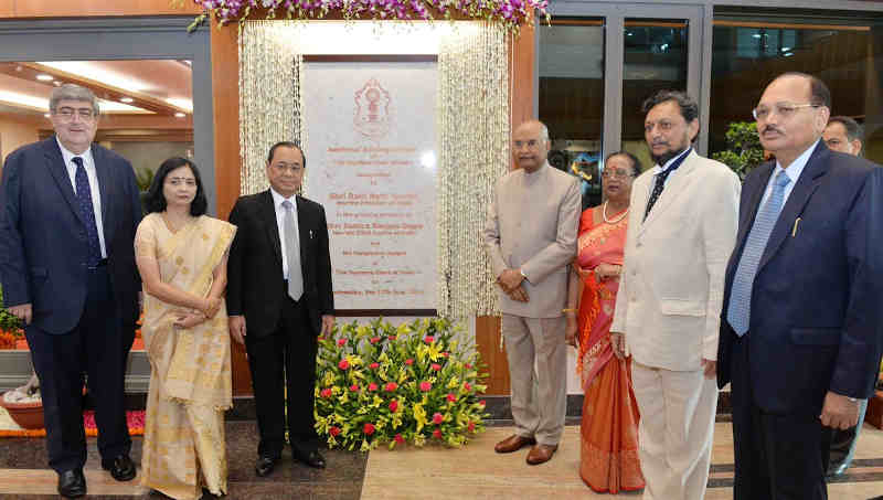 President of India, Ram Nath Kovind, inaugurates the Additional Building Complex of the Supreme Court and receives translations of 100 SC judgements in regional languages on July 17, 2019. Photo: Rashtrapati Bhavan