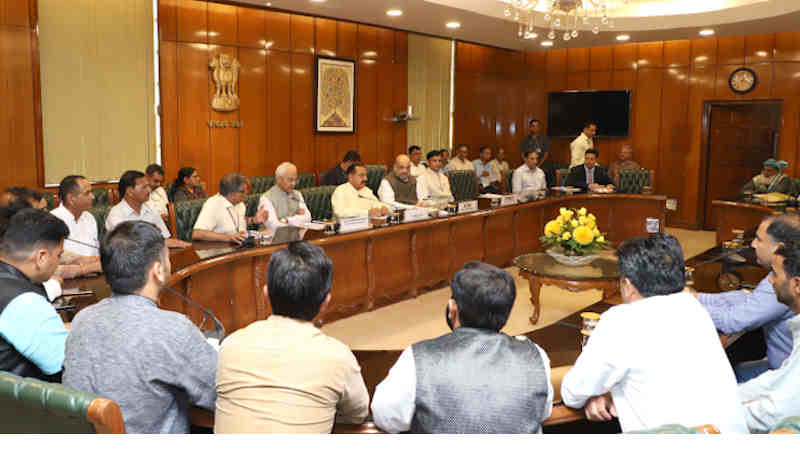 Amit Shah chairing a meeting with different groups of representatives from Jammu and Kashmir, in New Delhi on September 03, 2019. Photo: PIB