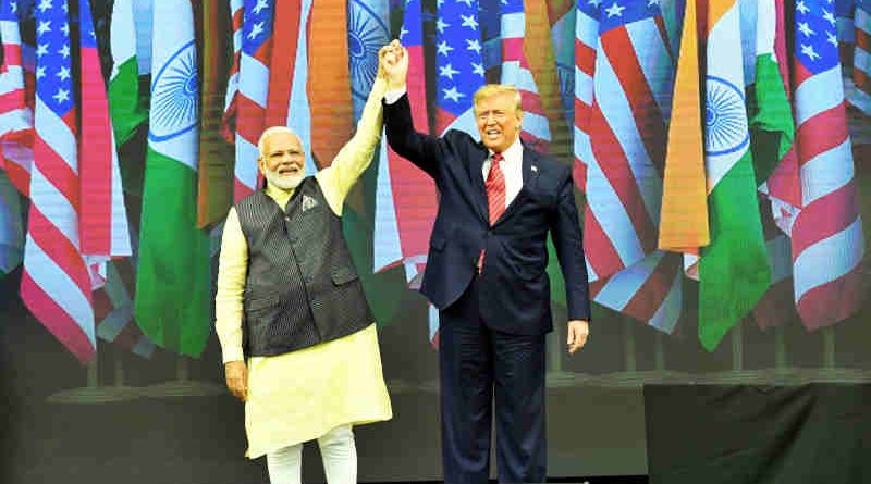 PM Narendra Modi with U.S. President Donald Trump at the ‘Howdy Modi’ event in Houston, USA on September 22, 2019. Photo: PIB (file photo)
