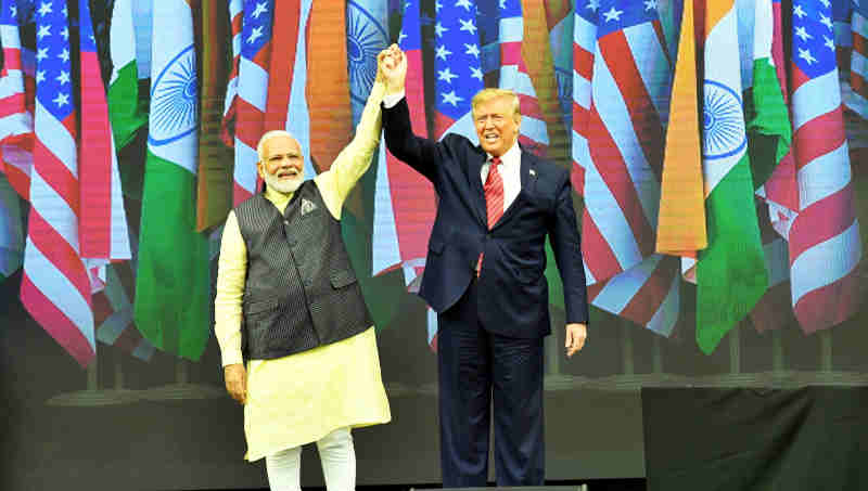 PM Narendra Modi with U.S. President Donald Trump at the ‘Howdy Modi’ event in Houston, USA on September 22, 2019. Photo: PIB (file photo)