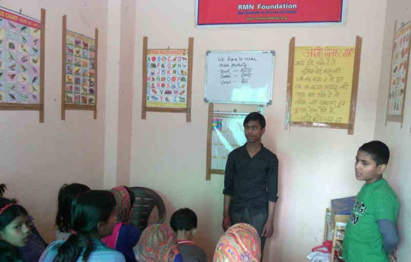 Students at RMN Foundation Free School for Deserving Children at New Delhi, India. Photo: Rakesh Raman / RMN News Service