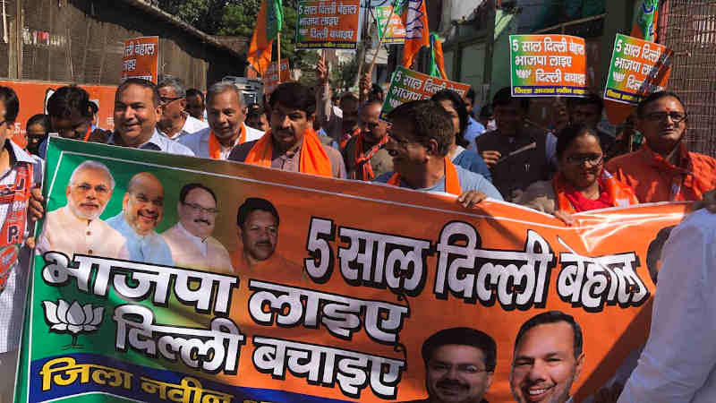 Manoj Tiwari in a BJP Campaign for 2020 Delhi Assembly Election. Photo: BJP