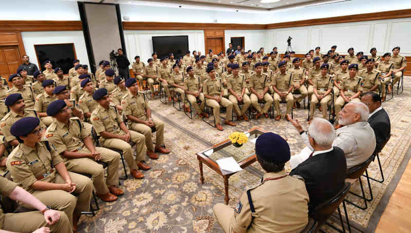 IPS Probationers calling on Prime Minister Narendra Modi in New Delhi on October 09, 2019. Photo: PIB