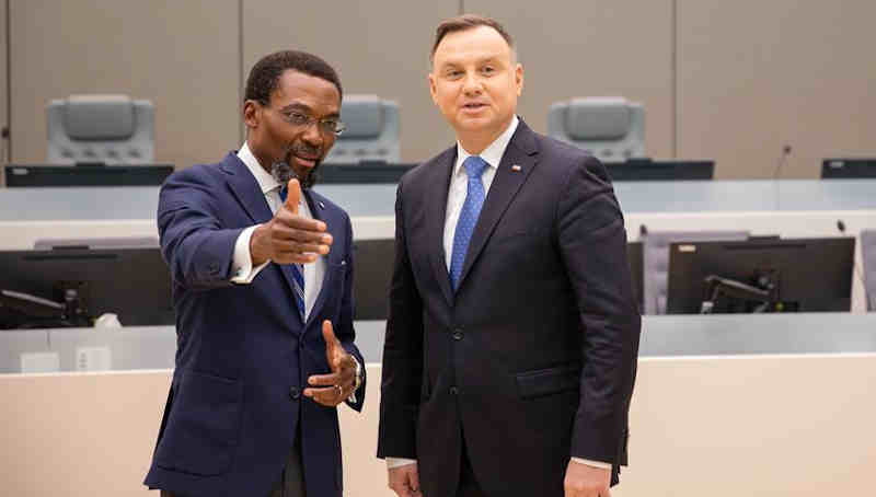 ICC President Judge Chile Eboe-Osuji and Poland President H.E. Andrzej Duda visiting one of the ICC Courtrooms on 30 October 2019. Photo: ICC-CPI