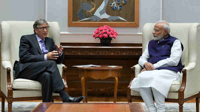 The Co-Chair of the Bill & Melinda Gates Foundation Bill Gates calling on India's Prime Minister Narendra Modi in New Delhi on November 18, 2019. Photo: PIB