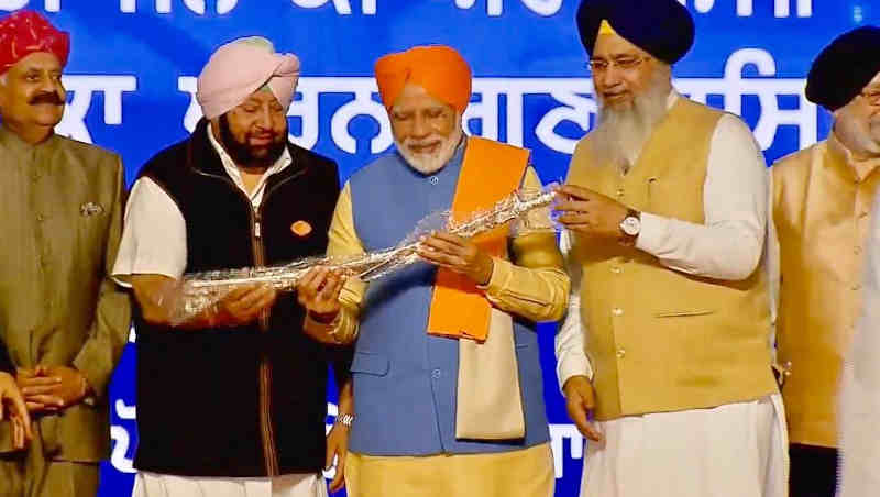 PM Narendra Modi opening the Kartarpur corridor on November 9, 2019. Photo: Congress