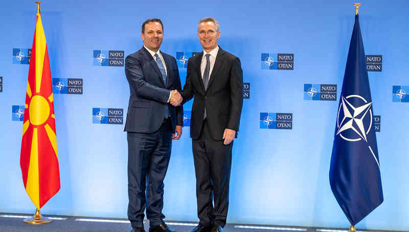 The Prime Minister of the Republic of North Macedonia, Oliver Spasovski visits NATO and meets with NATO Secretary General Jens Stoltenberg. Photo: NATO