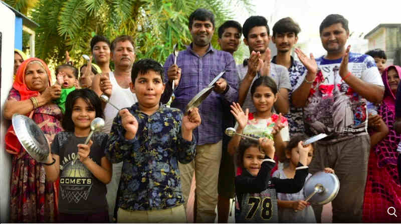 Instead of providing the test and treatment facilities in hospitals and personal protective equipment (PPE) to doctors, Modi is asking Indians to hit their kitchen utensils to encourage the doctors who should keep working in high-risk hospitals to handle the coronavirus patients. Residents of Chennai break social distancing protocol and gather in groups during the 'Janta Curfew' announced by PM Modi on Sunday, March 22. Photo: R Ramesh Shankar / BCCL Chennai and The Weather Channel