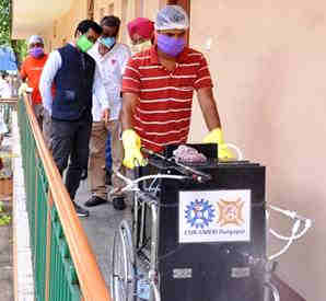 Mobile Indoor Disinfection Sprayer. Photo: CSIR