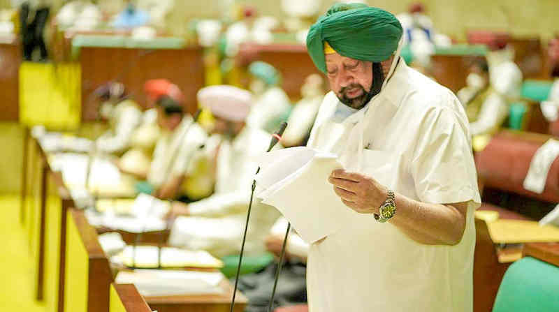 Punjab Chief Minister (CM) Amarinder Singh introduces new Bills in the Vidhan Sabha on October 20, 2020.