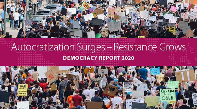 Autocratization Surges–Resistance Grows Democracy Report 2020. Photo: V-Dem Institute