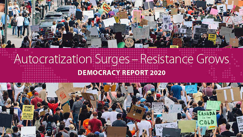 Autocratization Surges–Resistance Grows Democracy Report 2020. Photo: V-Dem Institute