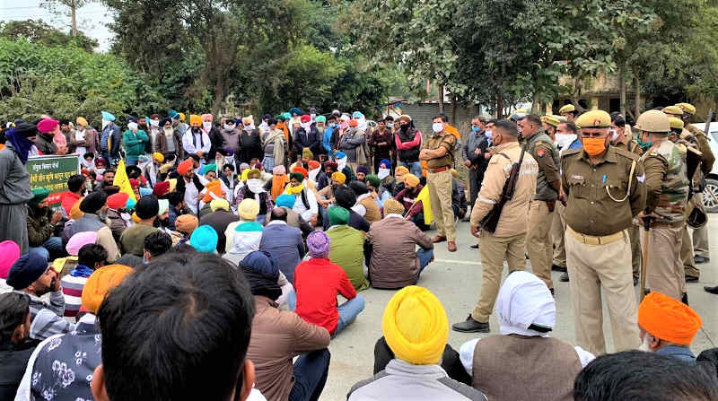 Farmers protesting in India. Photo: AIKSCC